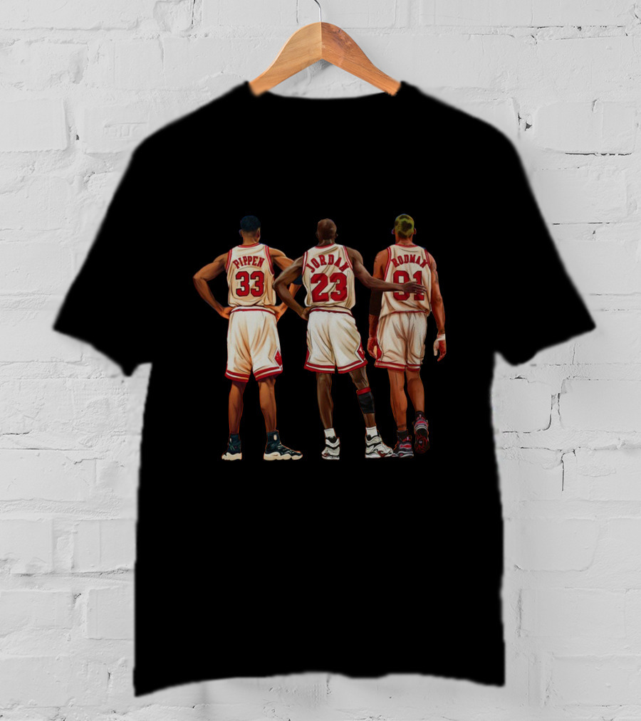 Pippen Jordan Rodman 33 23 91 Chicago Basketball Legends T-Shirt