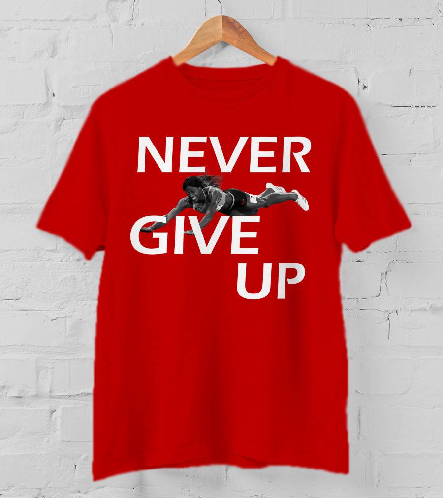 NEVER GIVE UP Shaunae Miller Jump Drive Determination T-Shirt