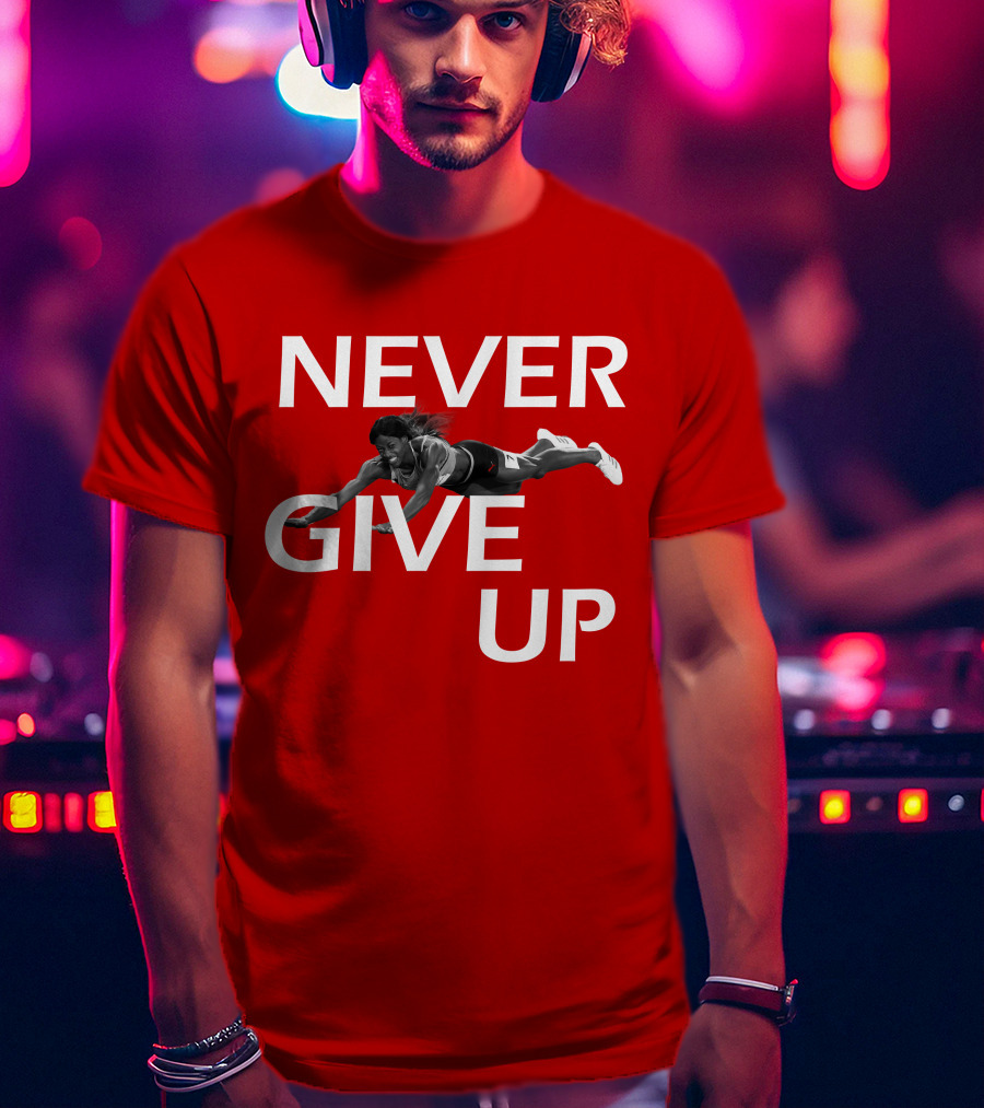 NEVER GIVE UP Shaunae Miller Jump Drive Determination T-Shirt
