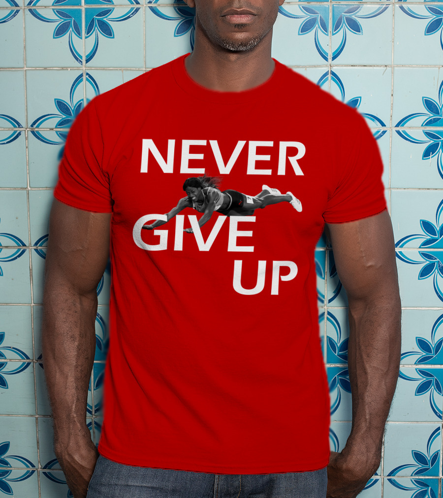 NEVER GIVE UP Shaunae Miller Jump Drive Determination T-Shirt