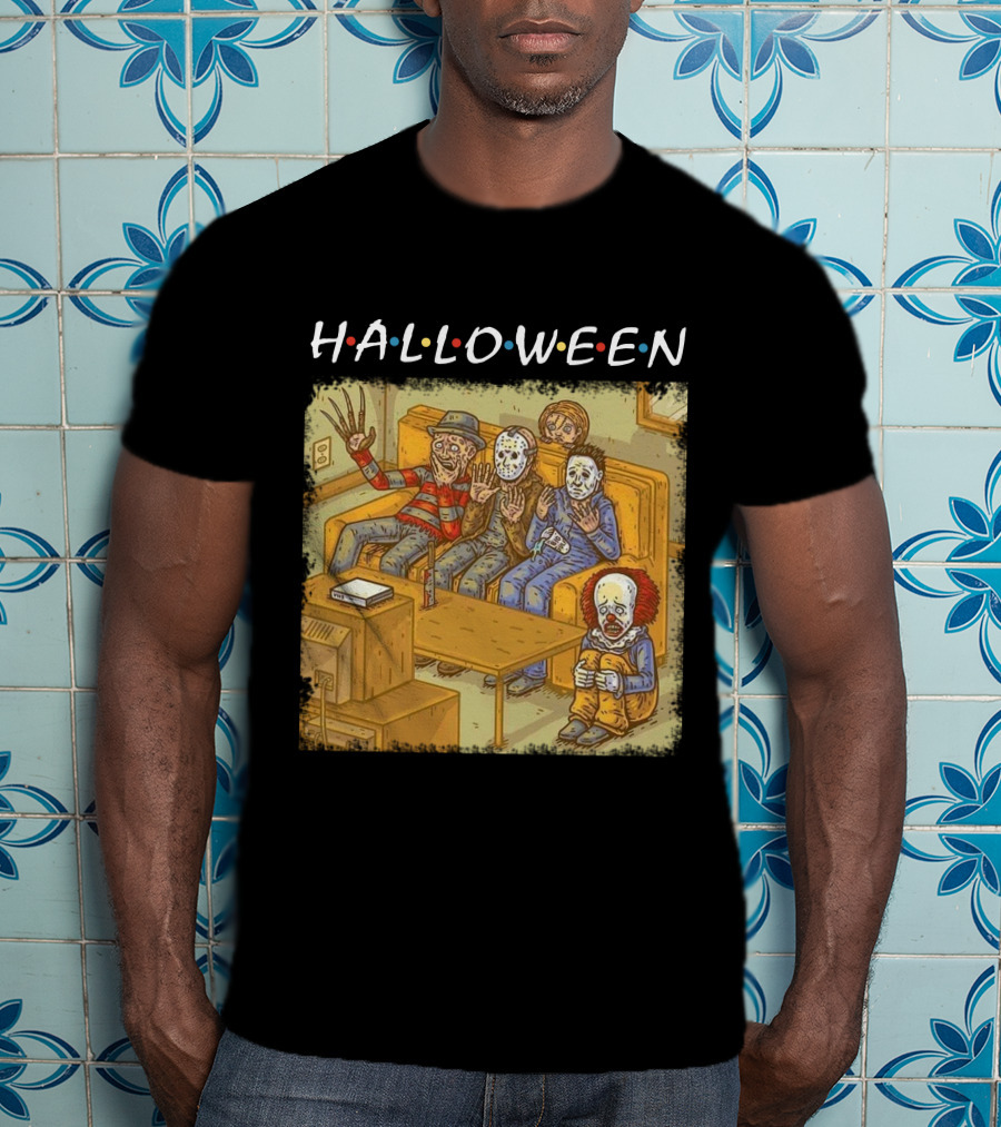 Halloween Horror Icons Relax On Couch T-Shirt