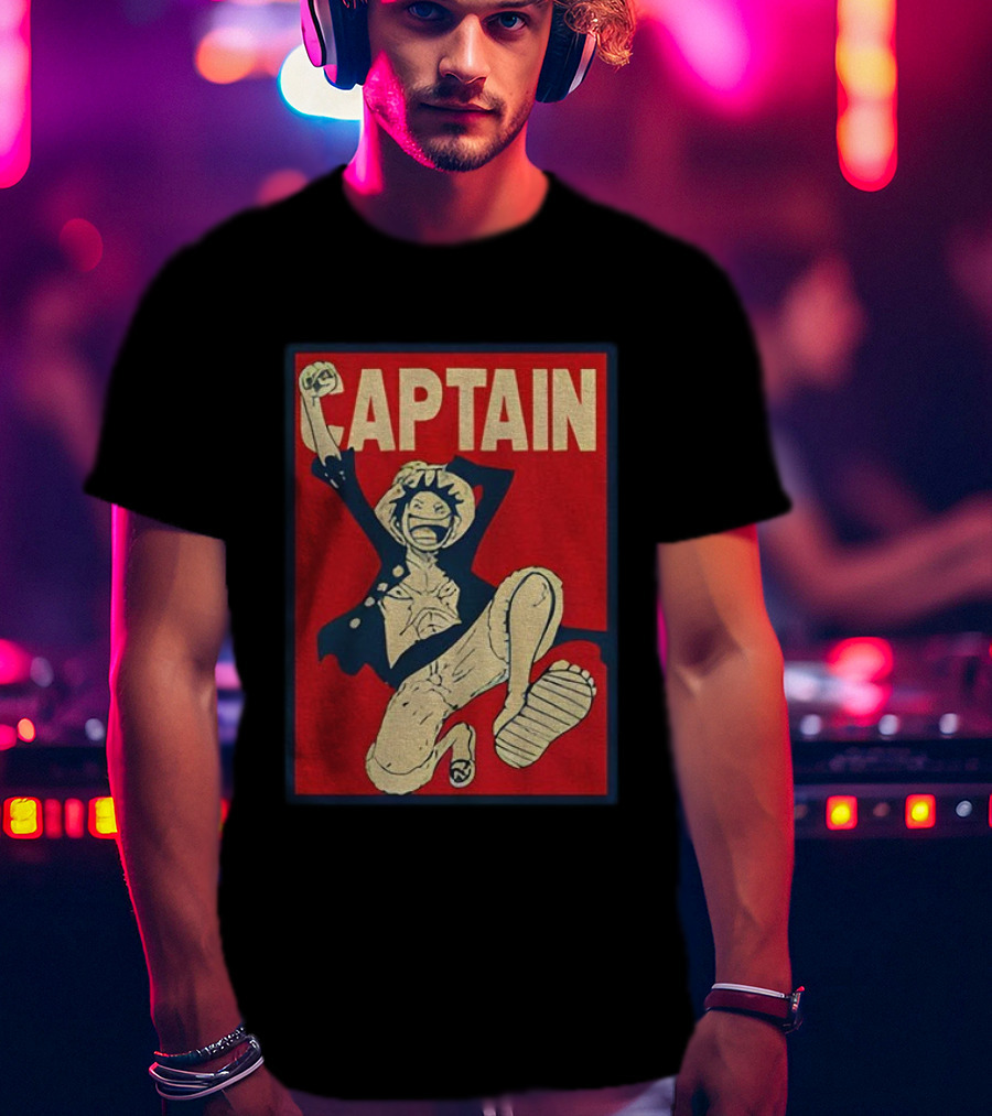 Captain Monkey D Luffy Anime Fan Favorite Adventure Series Hero Design T-Shirt