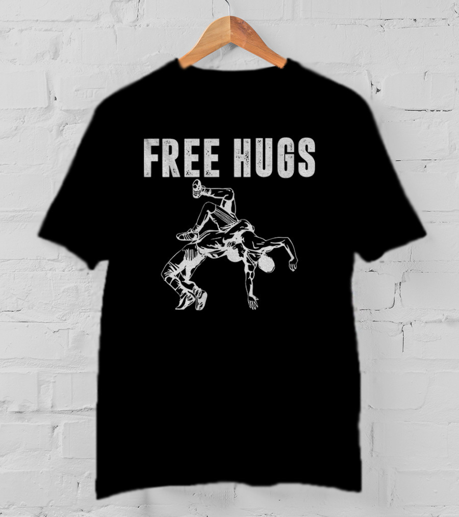 Free Hugs Wrestling Move Grappling Action T-Shirt
