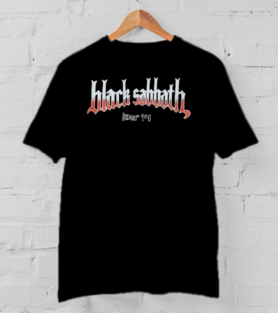 Black Sabbath Tour 74 Distressed Band Logo T-Shirt