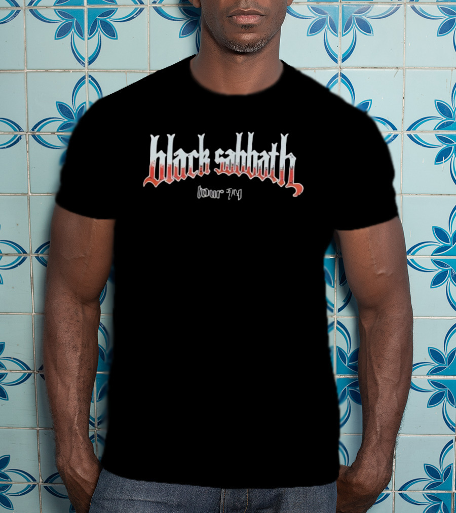 Black Sabbath Tour 74 Distressed Band Logo T-Shirt