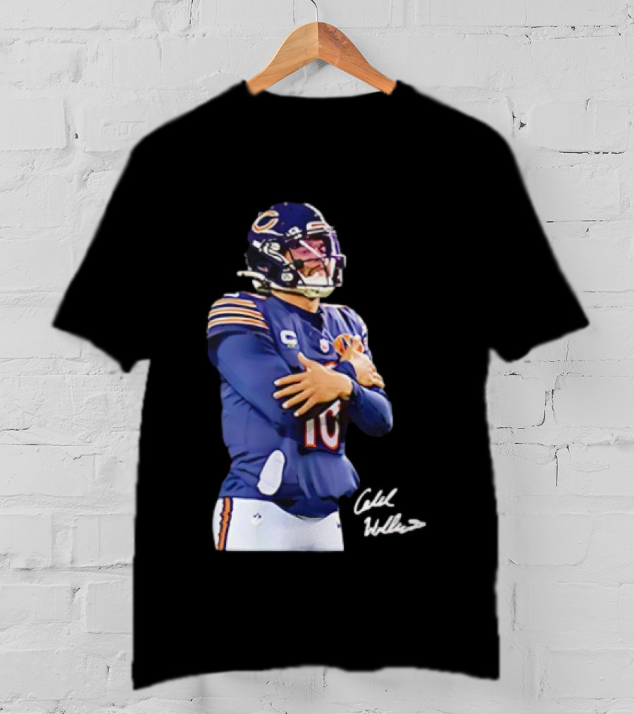 Caleb Williams Chicago Bears Ice Man Signature Football T-Shirt