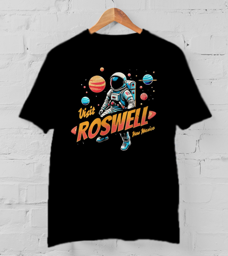 Visit Roswell New Mexico Astronaut Space Adventure Planets T-Shirt