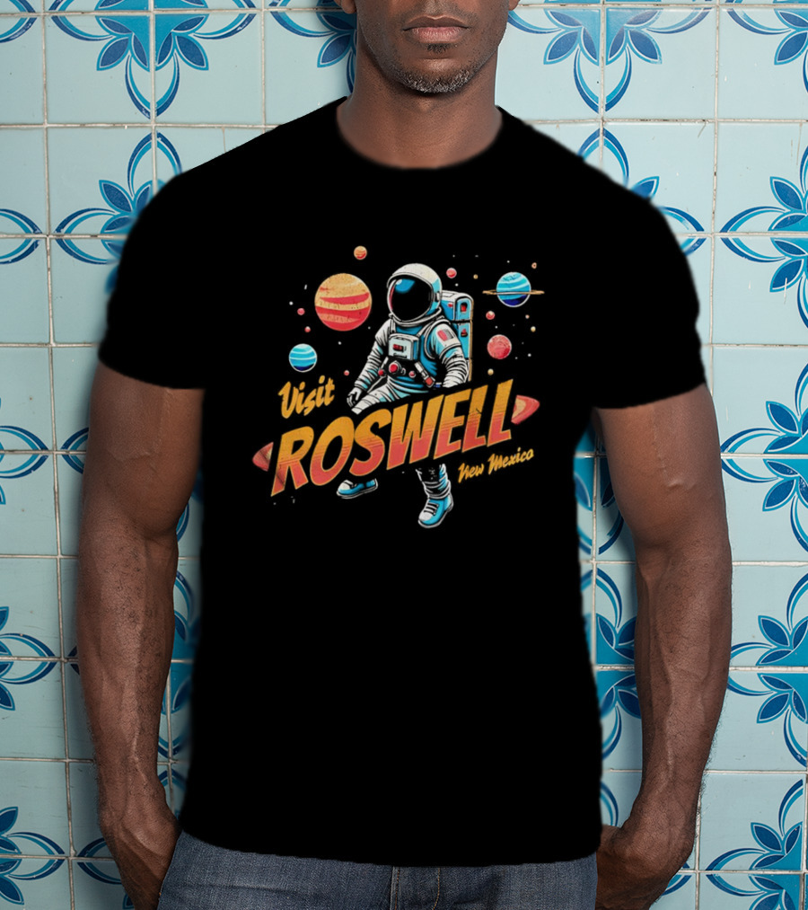 Visit Roswell New Mexico Astronaut Space Adventure Planets T-Shirt