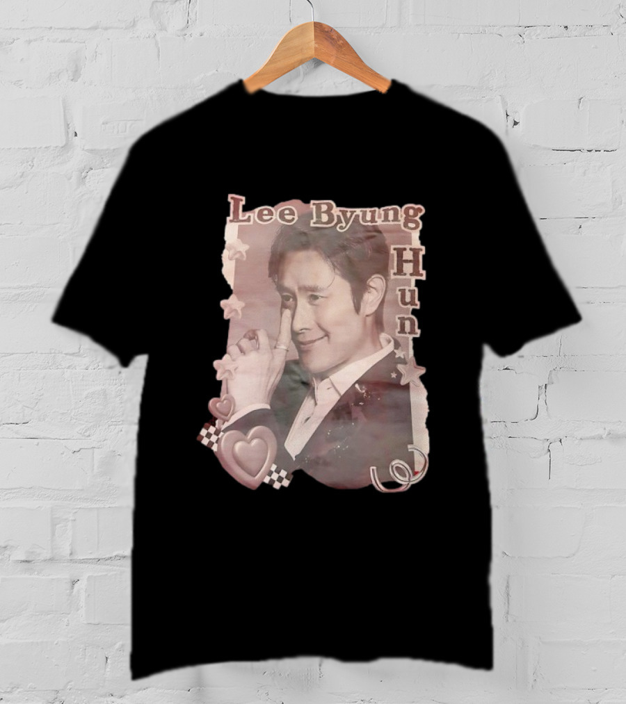 Lee Byung Hun Retro Aesthetic With Stars And Hearts T-Shirt