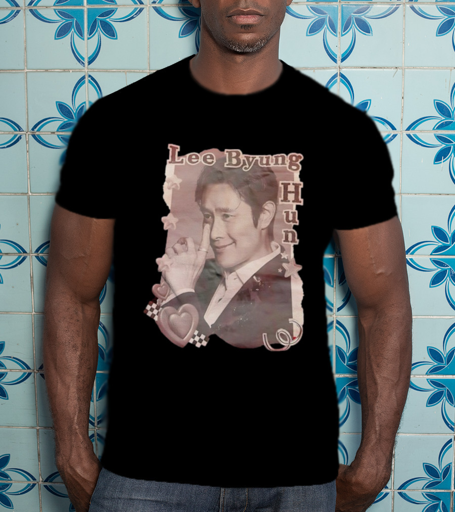 Lee Byung Hun Retro Aesthetic With Stars And Hearts T-Shirt