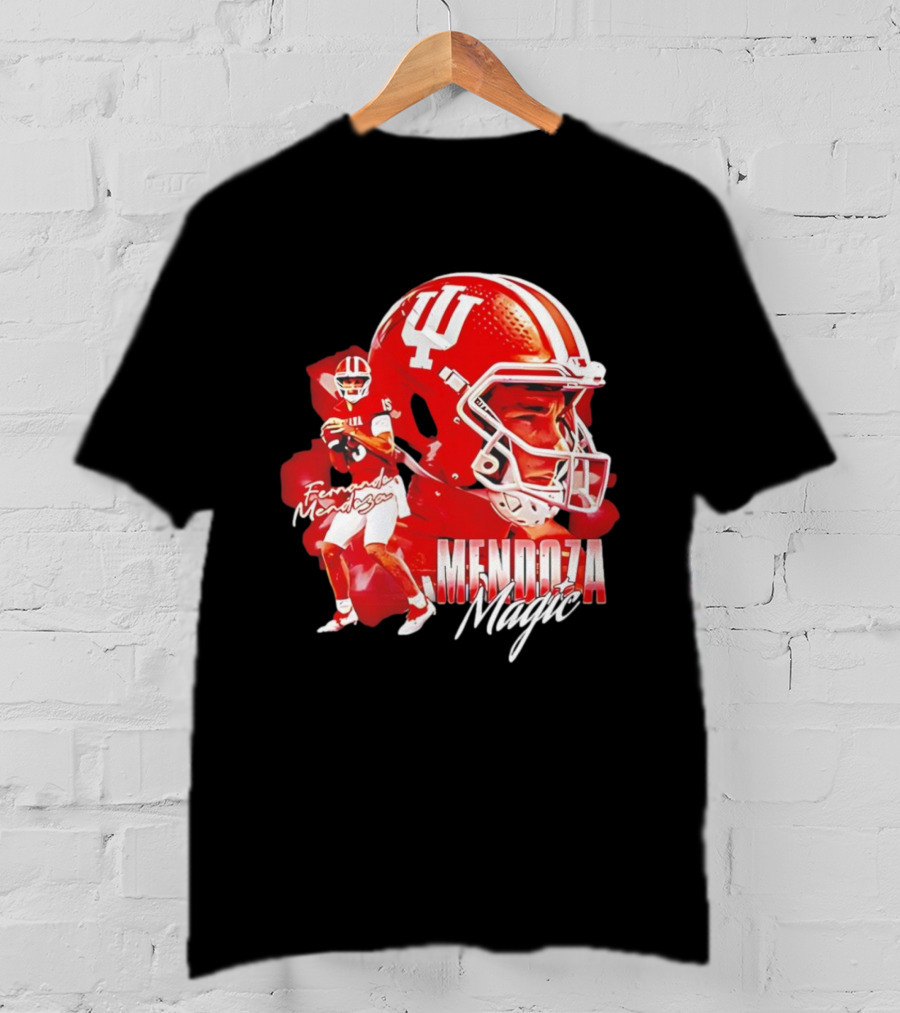 Fernando Mendoza Indiana Mendoza Magic Football Player Collage T-Shirt