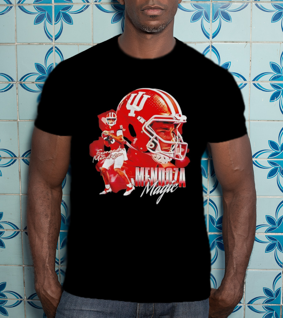Fernando Mendoza Indiana Mendoza Magic Football Player Collage T-Shirt
