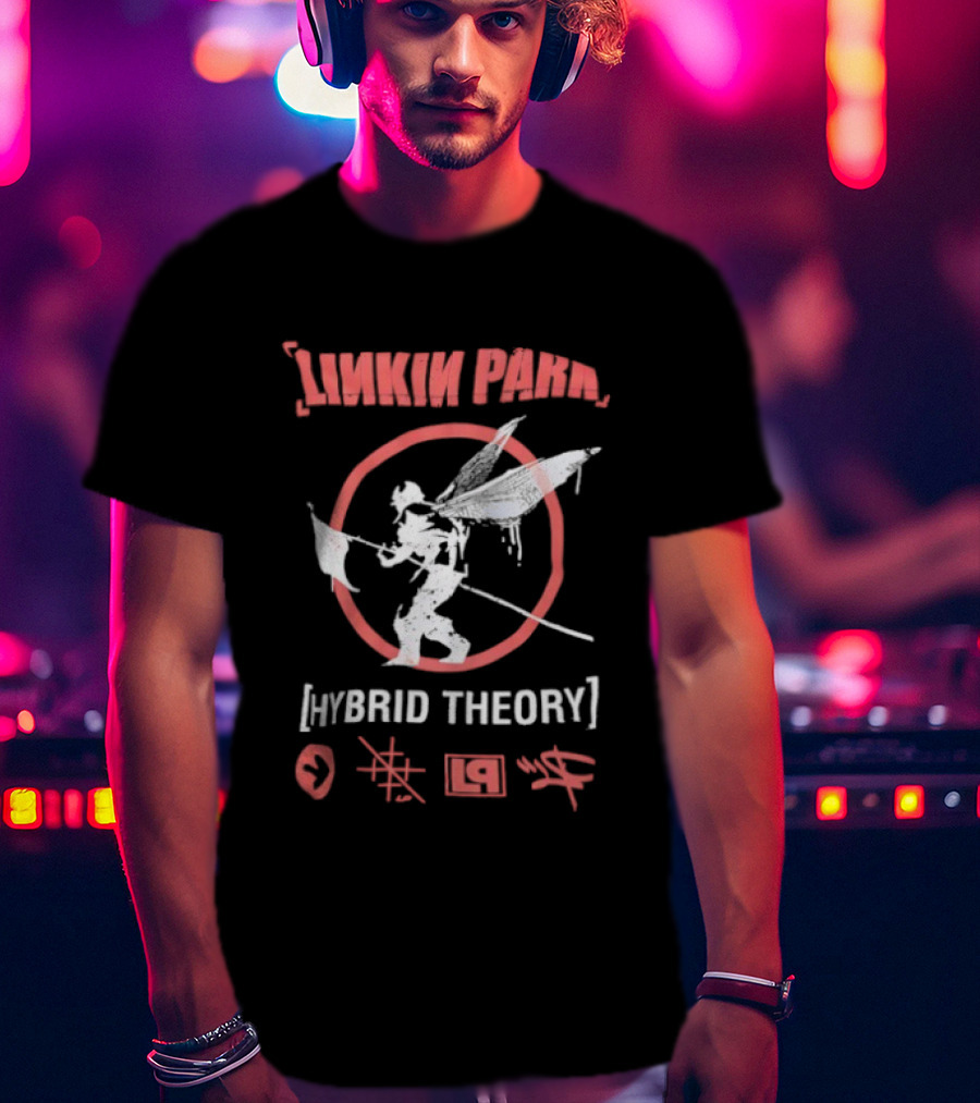 Linkin Park Hybrid Theory Soldier Icon Red Circle Japanese Text Elements T-Shirt