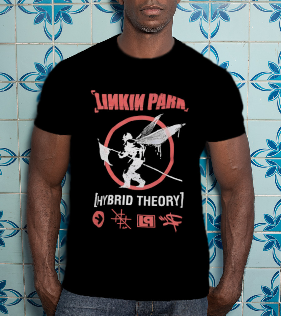 Linkin Park Hybrid Theory Soldier Icon Red Circle Japanese Text Elements T-Shirt
