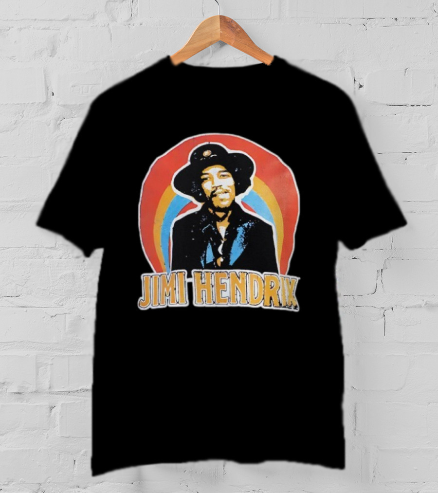 Jimi Hendrix Vintage Retro Rainbow Hat T-Shirt