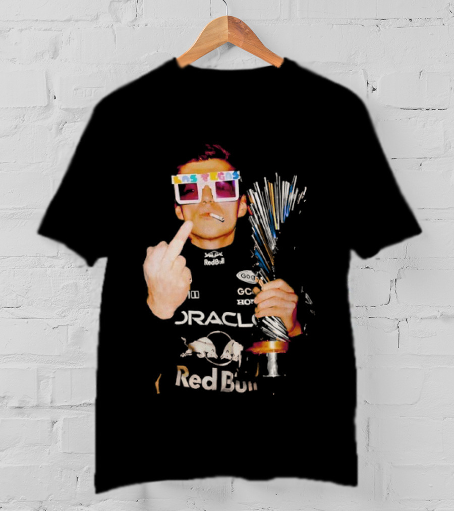 Max Verstappen Oracle Red Bull Pink Lego Sunglasses Middle Finger Las Vegas GP 2025 T-Shirt