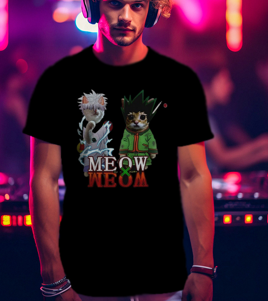 MeowxMeow HxH GonxKillua Cat Anime Parody T-Shirt