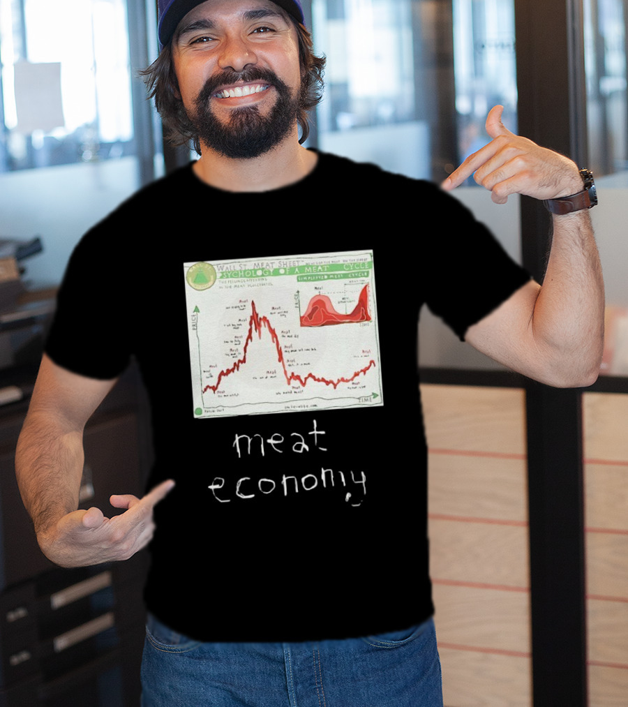 Wall St Meat Sheet Meat Economy Psycholog Of A Meat Cycle Chart T-Shirt