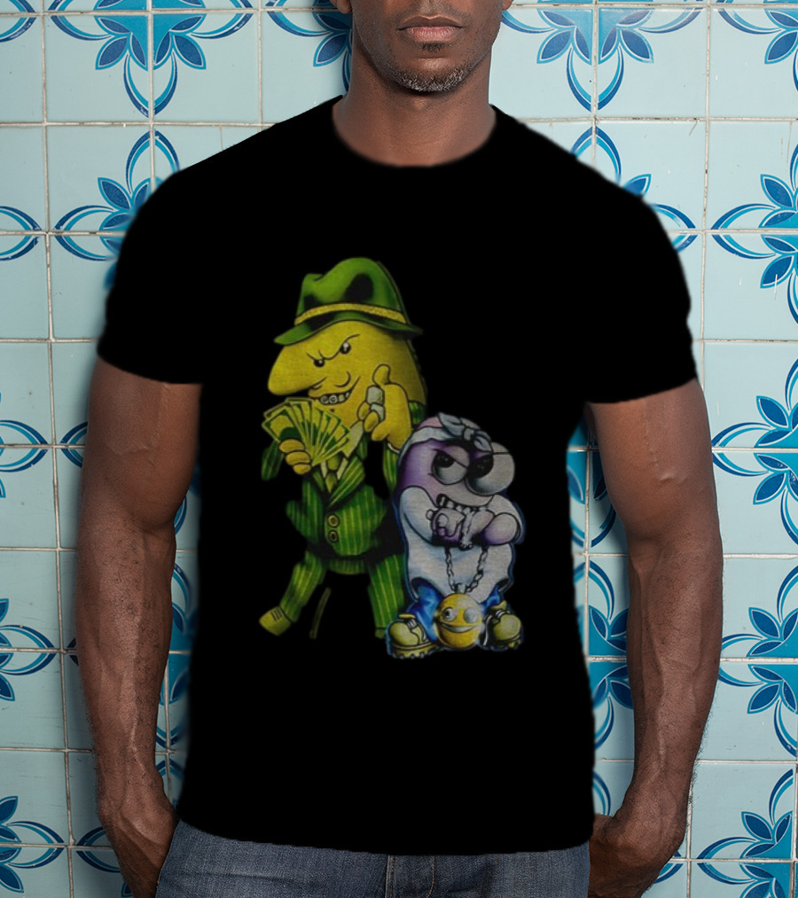 Pim And Charlie Cartoon Money And Chains Gangster Style T-Shirt