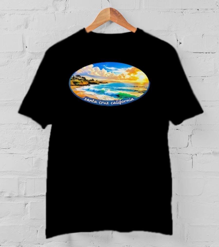 Ocean Coastal Scene Santa Cruz California Sunset T-Shirt