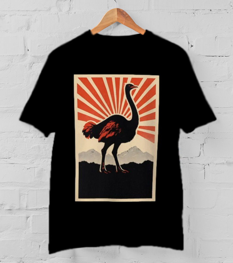 Ostrich Vintage Sunrise Silhouette T-Shirt