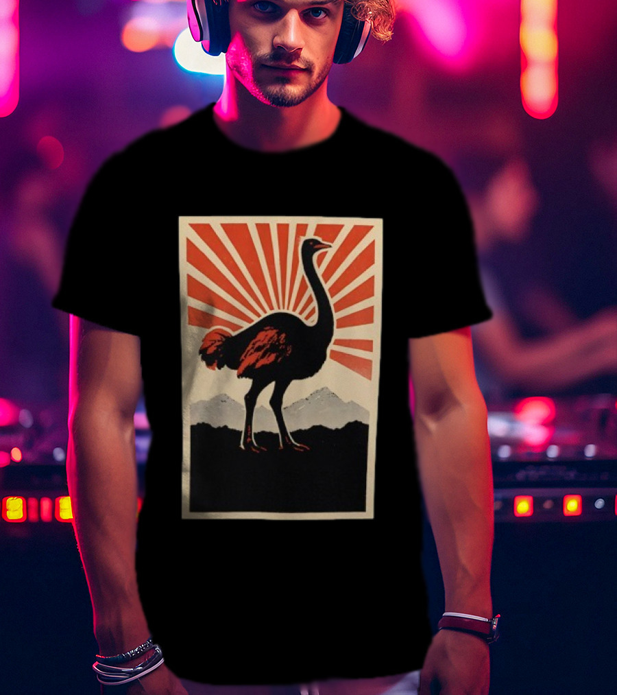 Ostrich Vintage Sunrise Silhouette T-Shirt