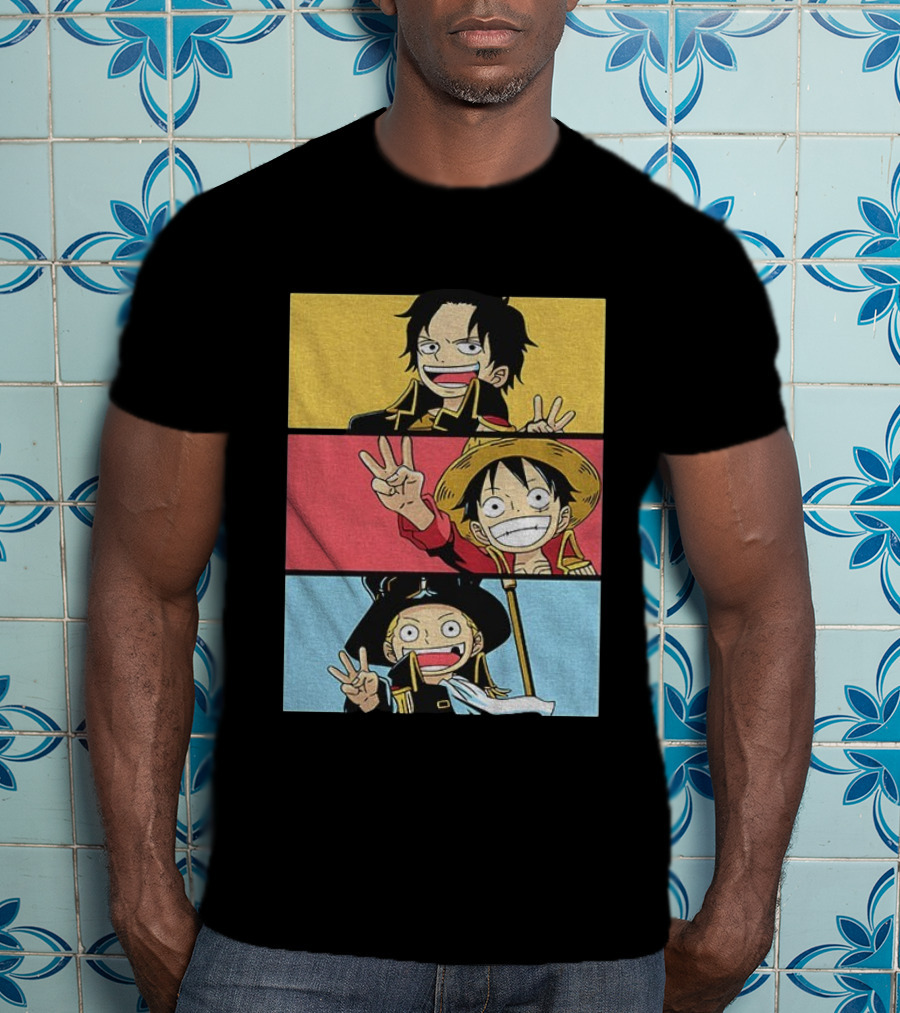 Straw Hat Pirates Luffy Ace Sabo Iwara One Piece Manga Brothers Japanese T-Shirt