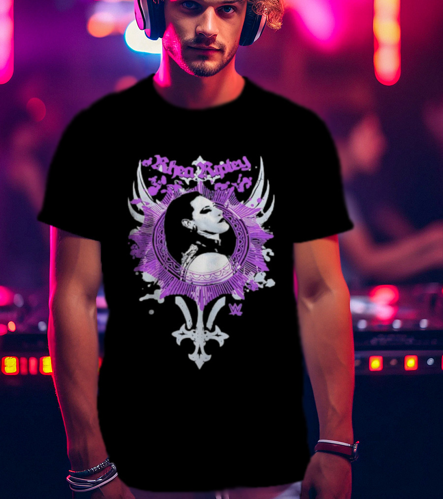 Rhea Ripley WWE Vintage Purple Circular Portrait T-Shirt