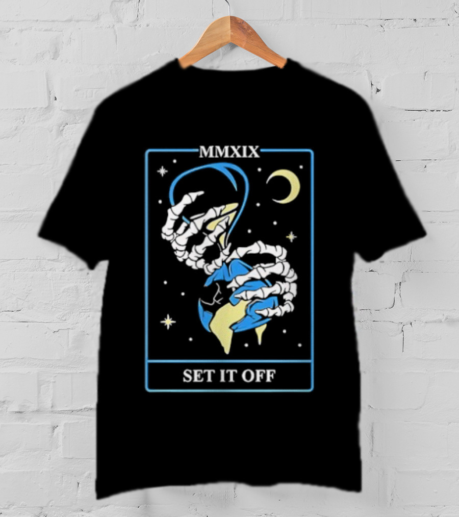 Set It Off Skeleton Hand MMXIX Moon And Stars T-Shirt