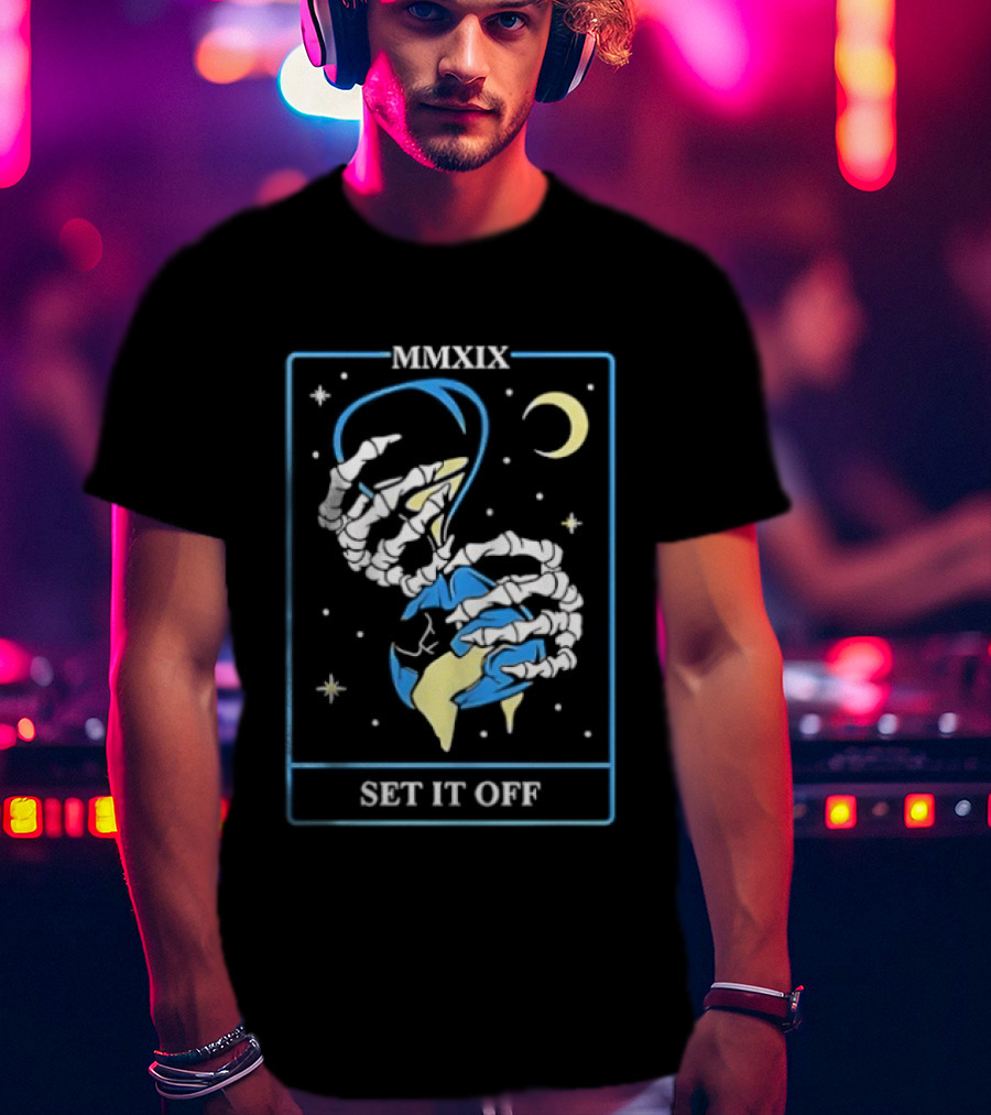 Set It Off Skeleton Hand MMXIX Moon And Stars T-Shirt