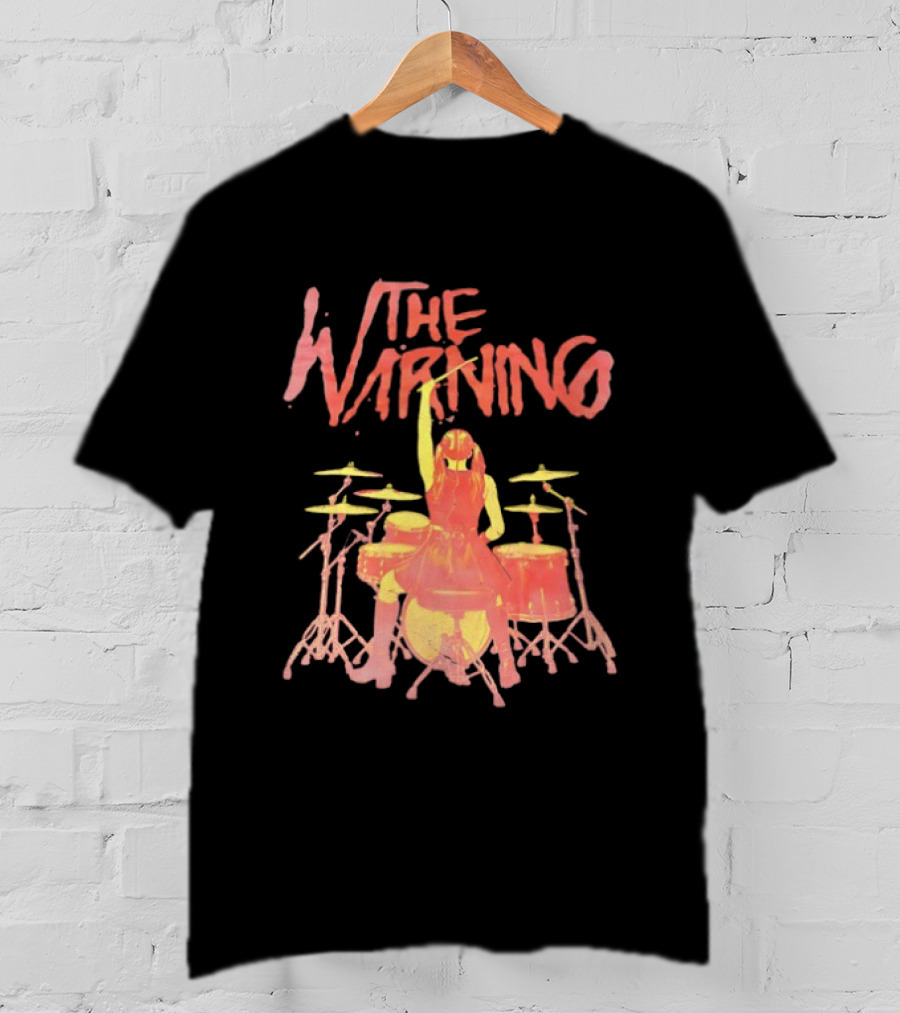 The Warning Band Vintage Drummer Silhouette Music Fans T-Shirt