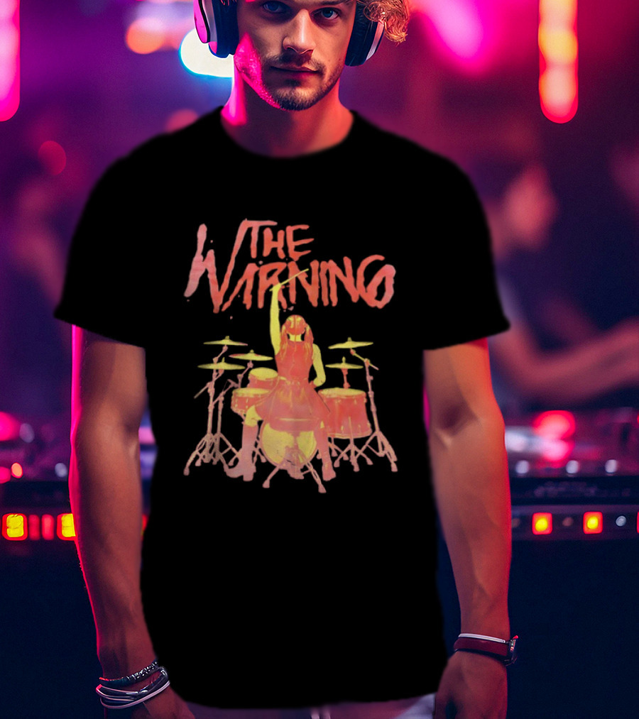 The Warning Band Vintage Drummer Silhouette Music Fans T-Shirt