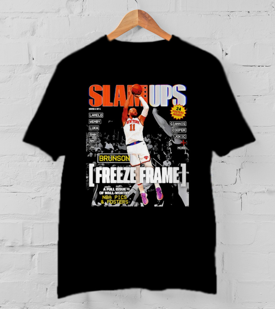 SLAM Ups Jalen Brunson Freeze Frame New York Knicks NBA Inside T-Shirt