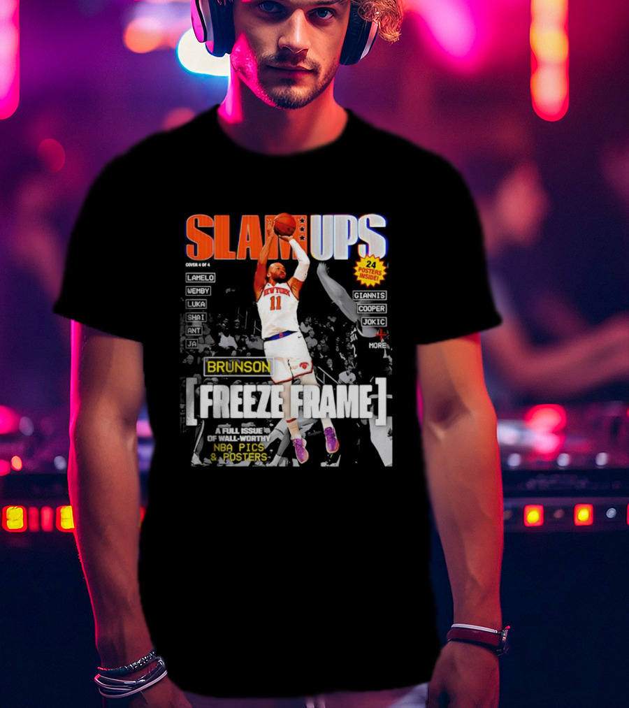 SLAM Ups Jalen Brunson Freeze Frame New York Knicks NBA Inside T-Shirt