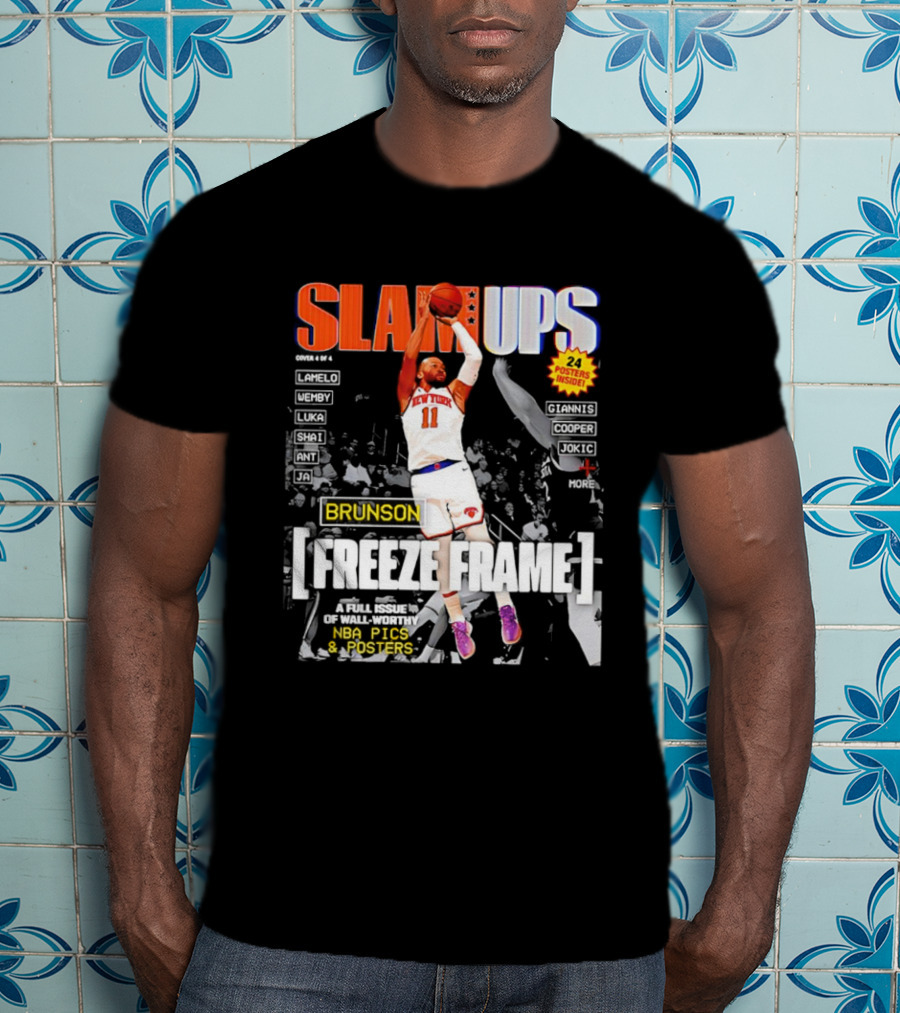 SLAM Ups Jalen Brunson Freeze Frame New York Knicks NBA Inside T-Shirt