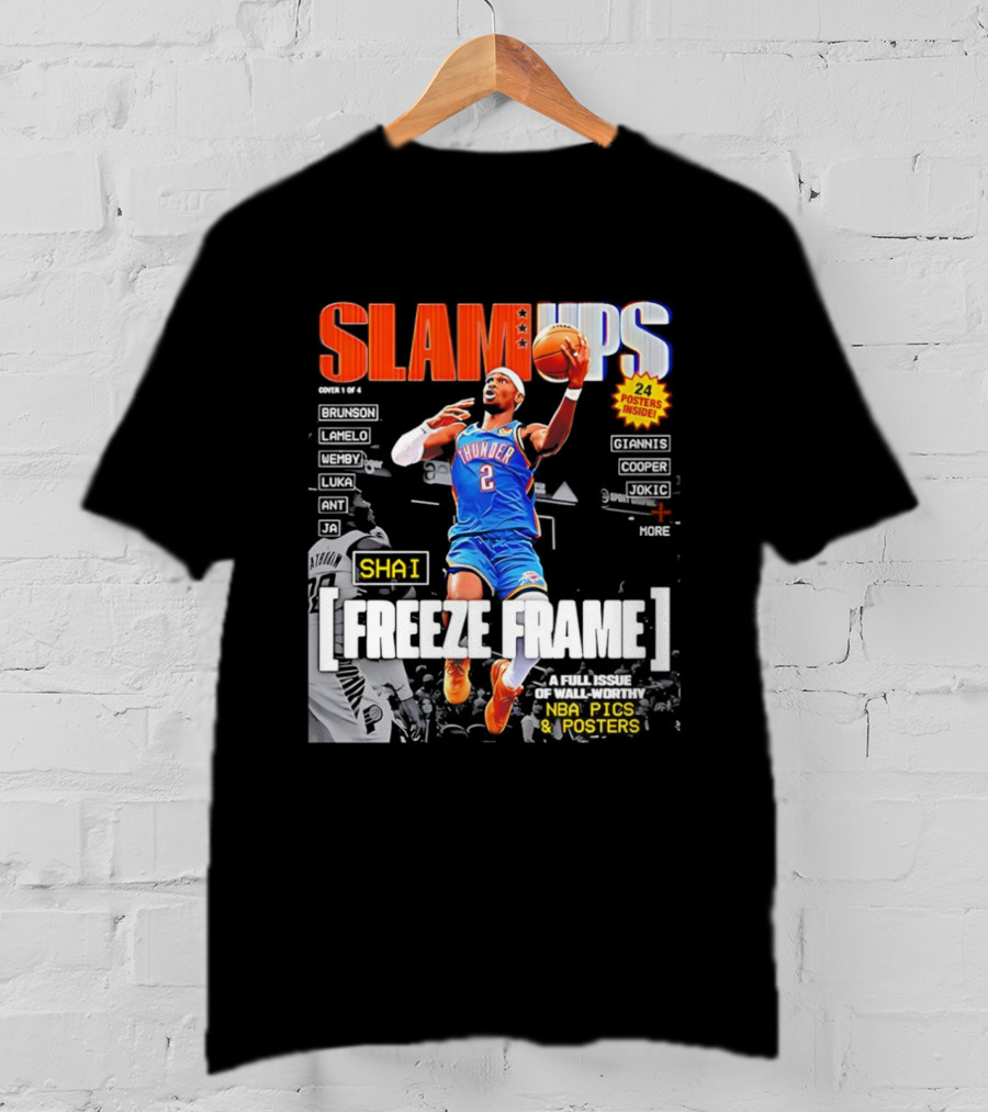 SLAM Ups Shai Gilgeous Alexander Freeze Frame Thunder NBA Picks S T-Shirt