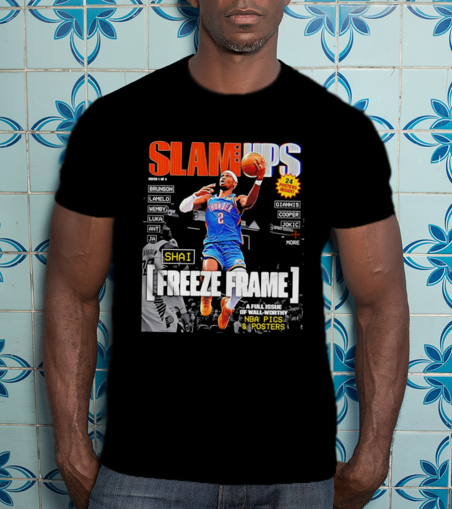 SLAM Ups Shai Gilgeous Alexander Freeze Frame Thunder NBA Picks S T-Shirt