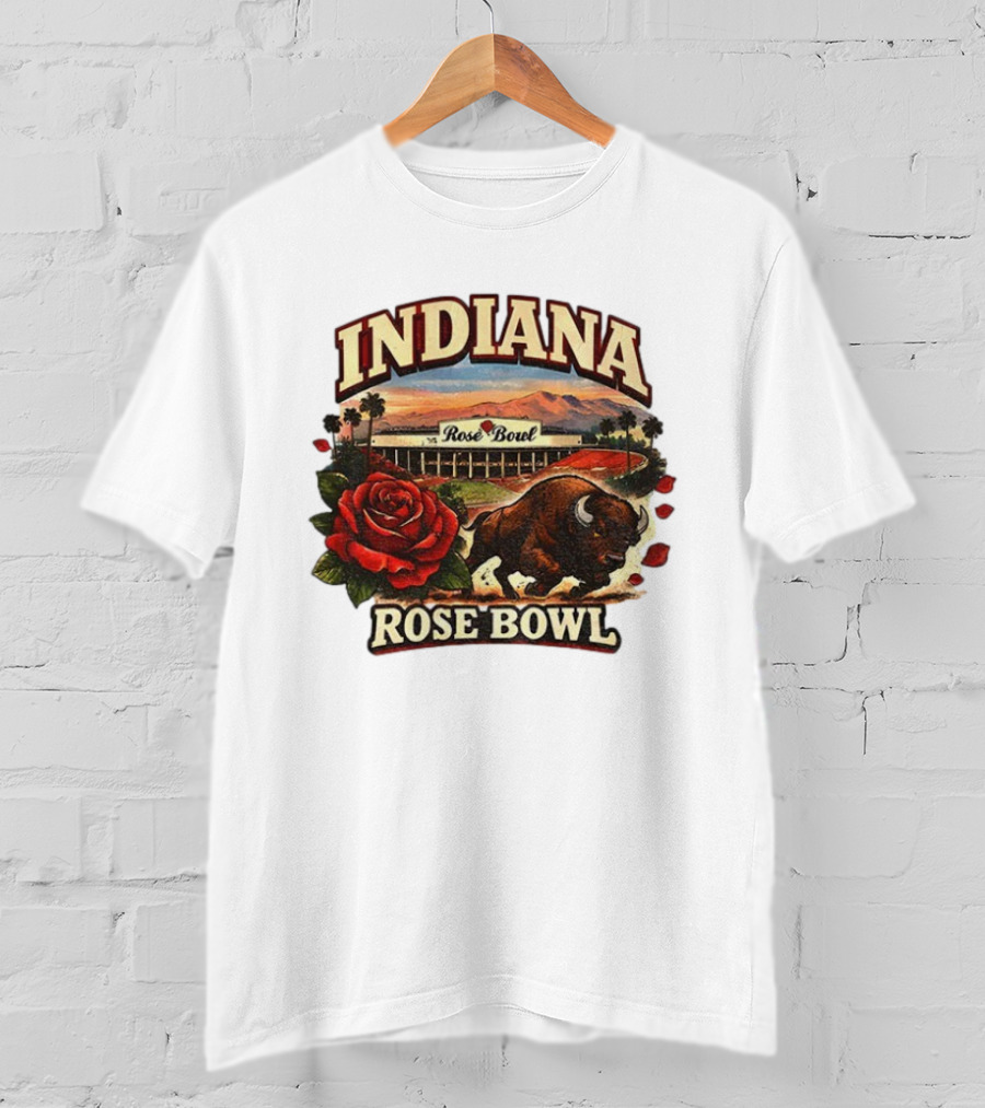 Indiana Rose Bowl Pasadena CA Game Day Vintage Buffalo And Rose Stadium Retro T-Shirt