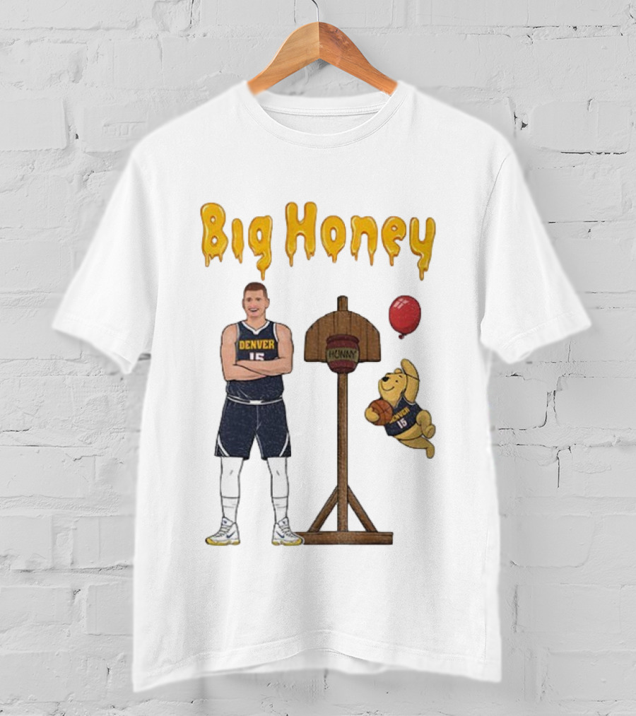 Big Honey Nikola Jokic Denver Nuggets NBA 15 Cartoon Crossover T-Shirt
