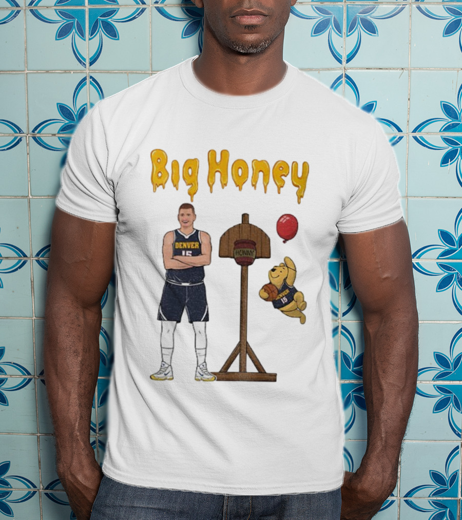 Big Honey Nikola Jokic Denver Nuggets NBA 15 Cartoon Crossover T-Shirt