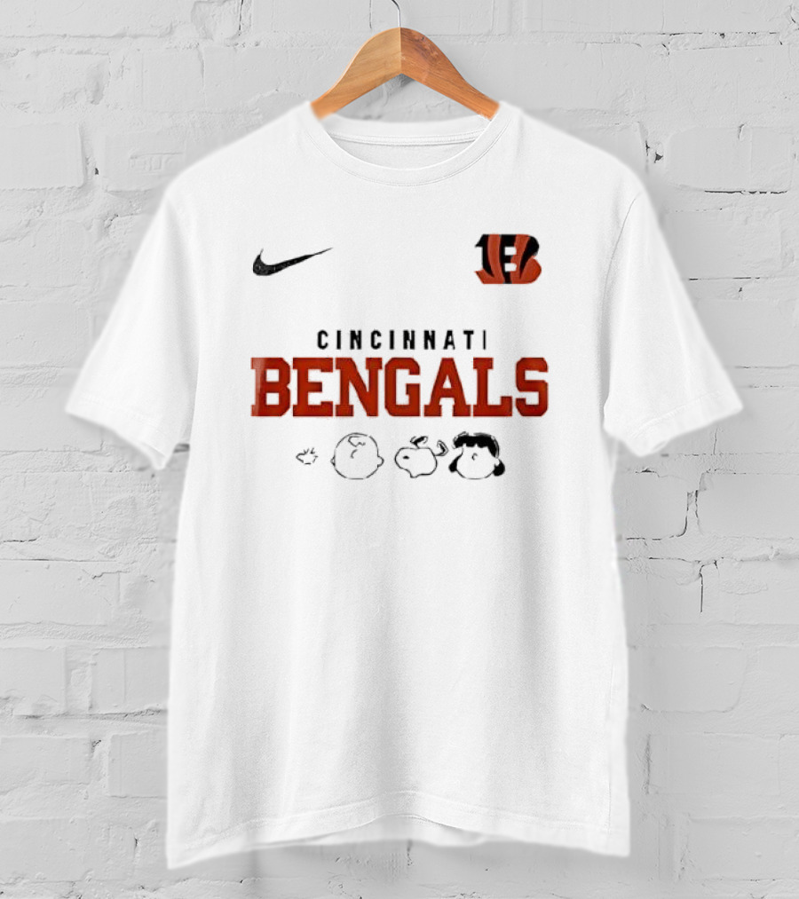 Cincinnati Bengals Nike Peanuts Abbey Road Cartoon Collaboration T-Shirt