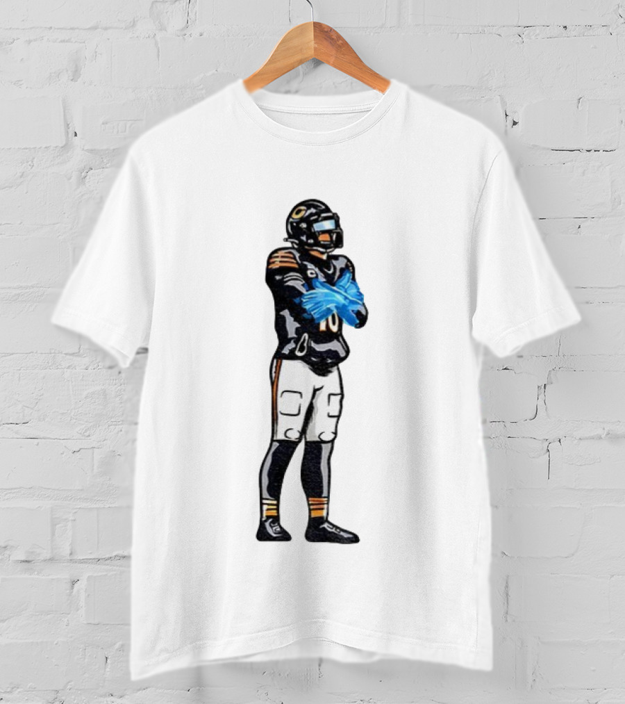 Caleb Williams Iceman #18 Ice Gloves Football Player Crossing Arms Black And Orange Jersey T-Shirt