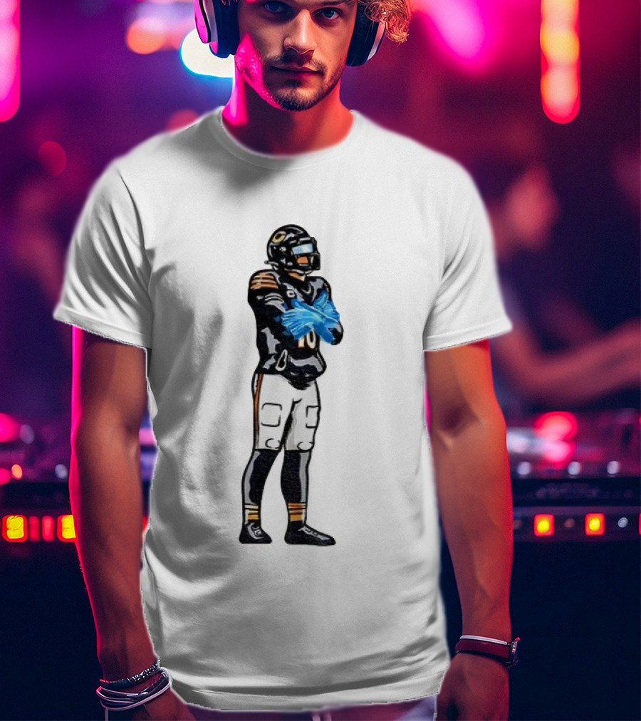 Caleb Williams Iceman #18 Ice Gloves Football Player Crossing Arms Black And Orange Jersey T-Shirt