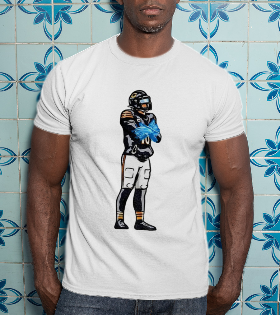 Caleb Williams Iceman #18 Ice Gloves Football Player Crossing Arms Black And Orange Jersey T-Shirt