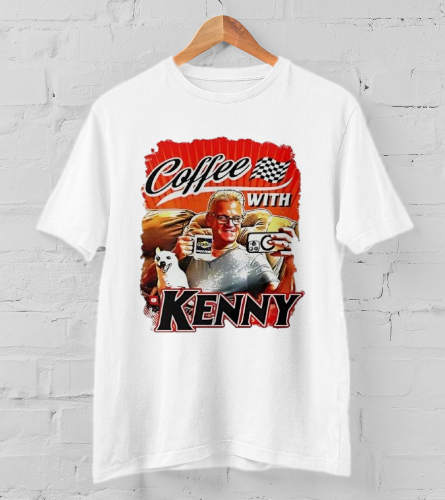 Coffee With Kenny Racing Checkered Flag And Dog T-Shirt