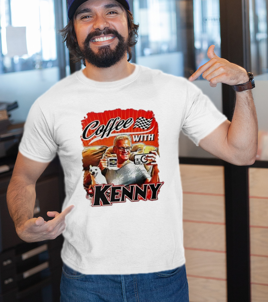 Coffee With Kenny Racing Checkered Flag And Dog T-Shirt