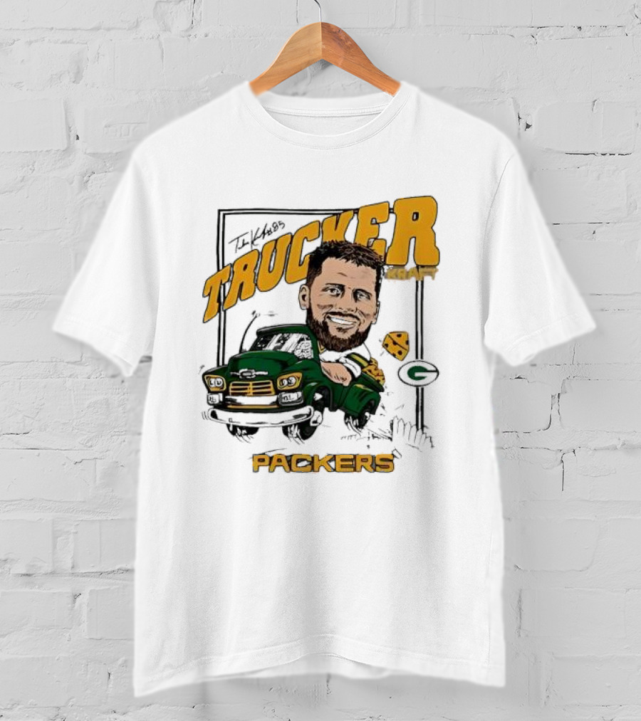 Green Bay Packers Trucker Kraft Cartoon Graphic T-Shirt
