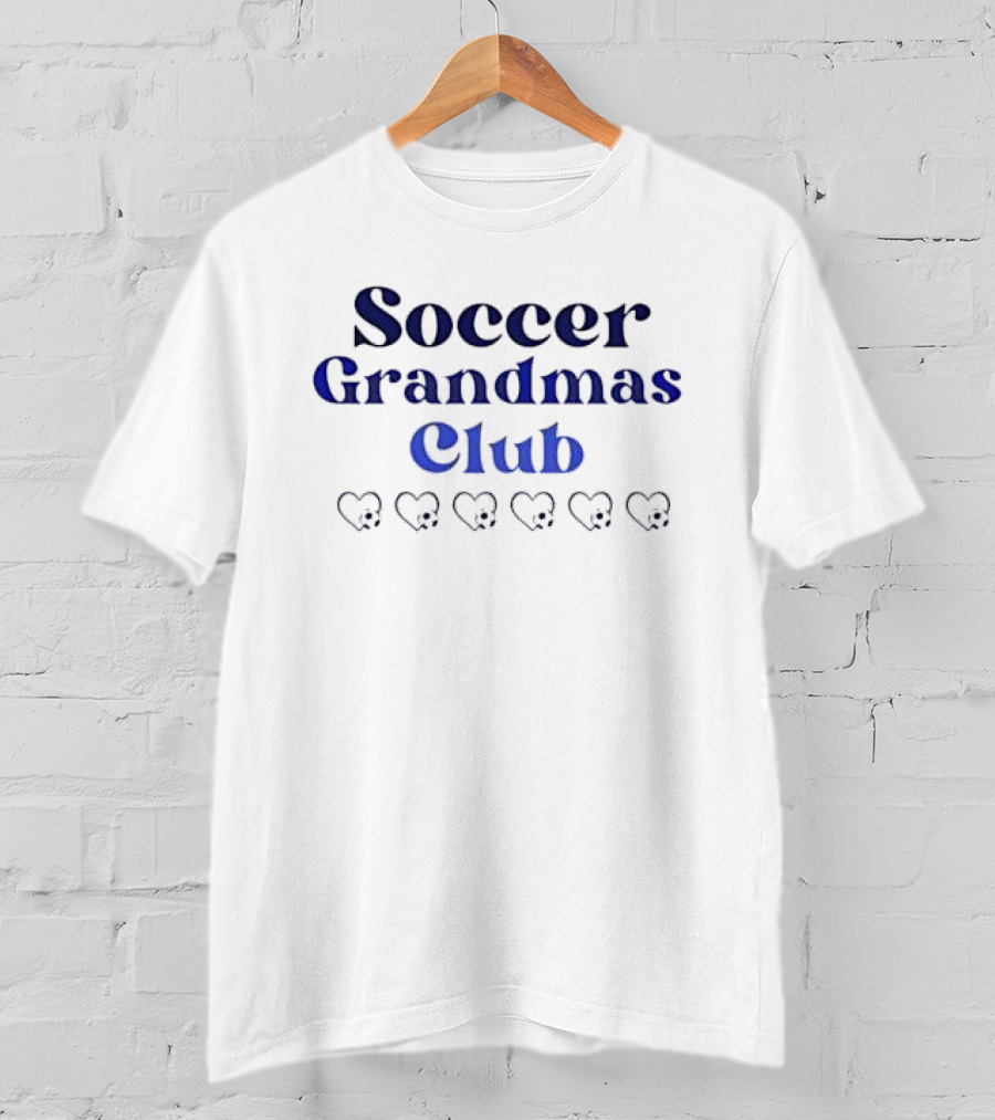 Soccer Grandmas Club With Heart And Soccer Ball Accents T-Shirt
