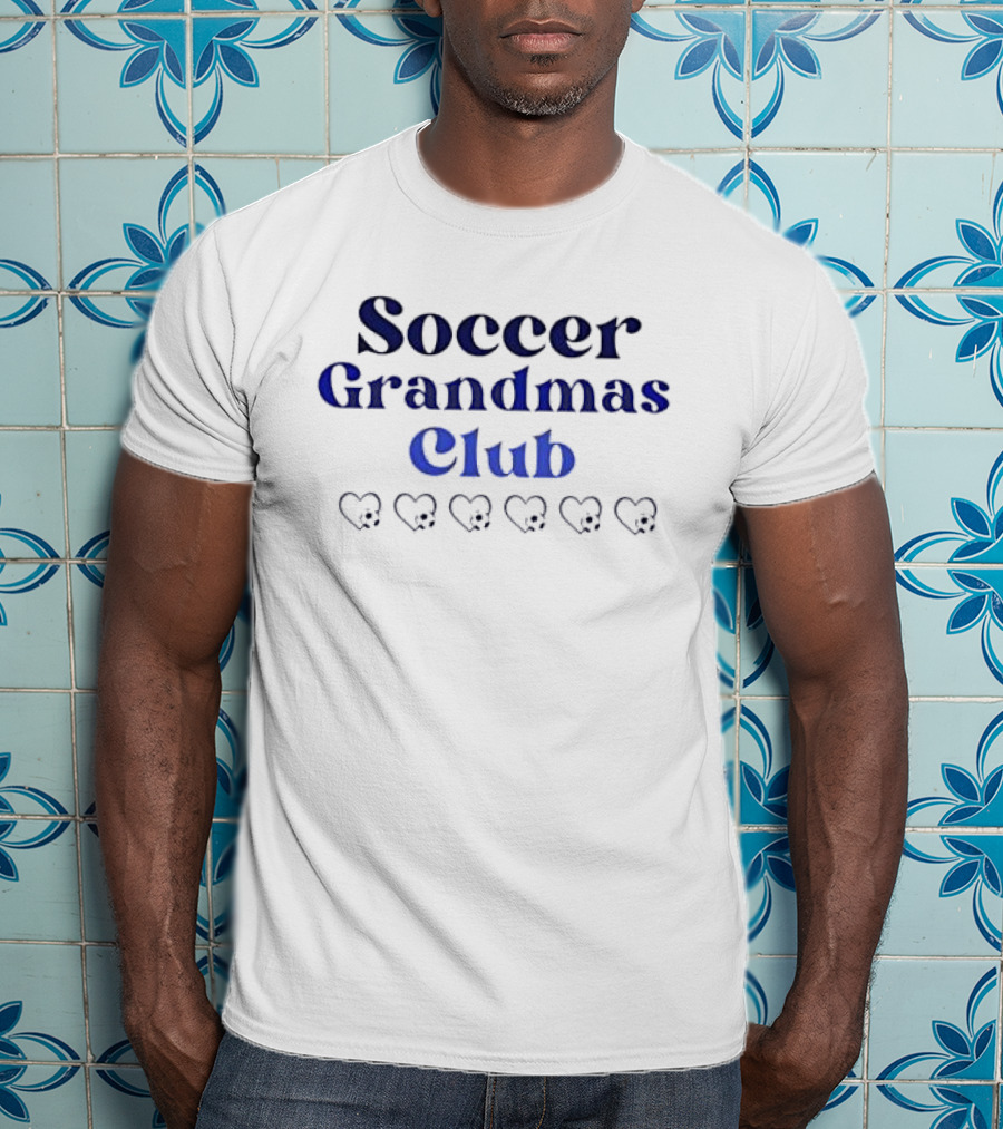 Soccer Grandmas Club With Heart And Soccer Ball Accents T-Shirt
