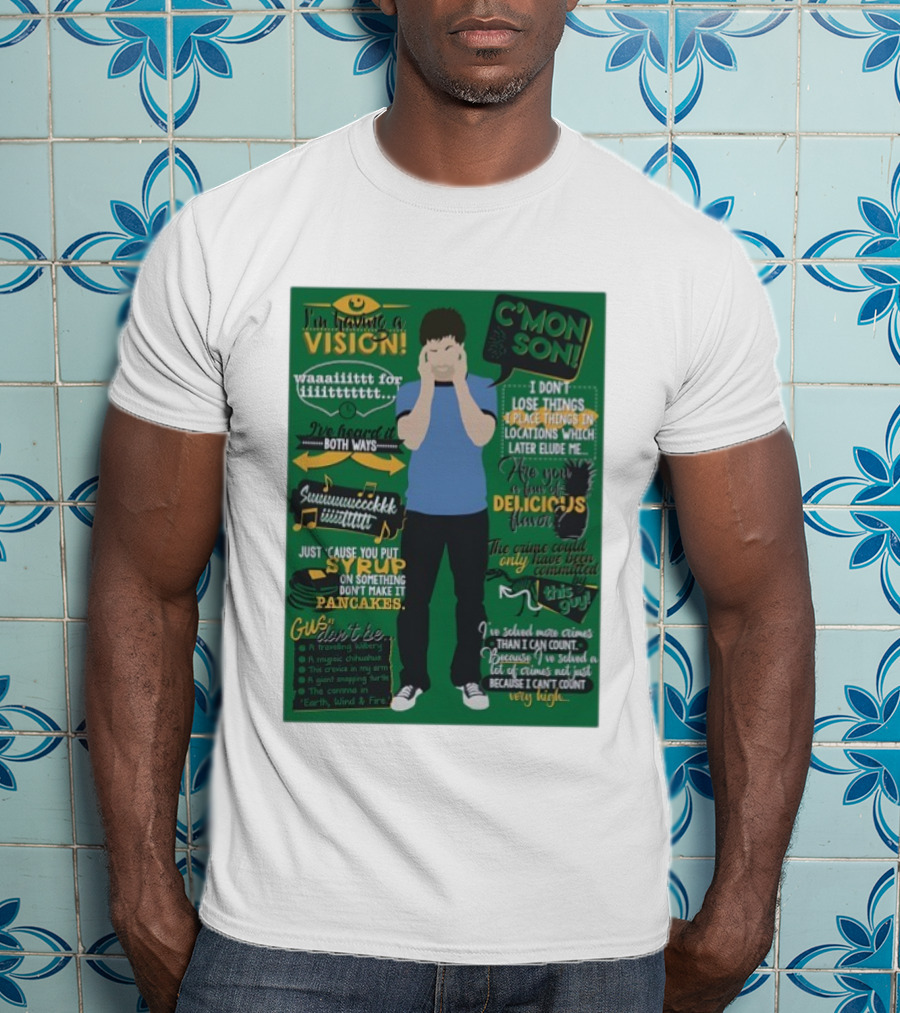 I'm Having A Vision Shawn Spencer C'mon Son Delicious Flavor I've Heard It Both Ways Pancakes T-Shirt